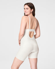 SPANXshape™ Suit Your Fancy Plunge Low-Back Mid-Thigh Bodysuit | Linen