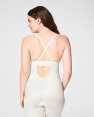 SPANXshape™ Suit Your Fancy Plunge Low-Back Mid-Thigh Bodysuit | Linen