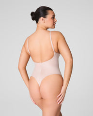 SPANXshape™ Suit Your Fancy Plunge Low-Back Thong Bodysuit | Champagne Beige