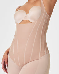 SPANXsupersculpt™ TotalContour Open-Bust Mid-Thigh Bodysuit | Natural Bronze