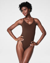SPANXsculpt™ Seamless Power Thong Bodysuit | Chestnut Brown