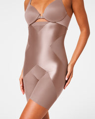 SPANXshape™ Satin-X™ High-Waisted Mid-Thigh Short | Cafe Au Lait