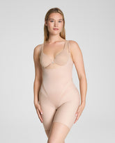 SPANXsupersculpt™ Transform Open-Bust Mid-Thigh Bodysuit | Champagne Beige