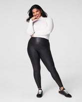 SPANXshape™ Faux Leather Fleece Lined Leggings | Black