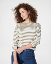 SPANX AirEssentials® Boat Neck Top | Fawn Stripe