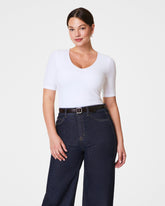 SPANXsmooth™ Jersey V-Neck Tee | Classic White