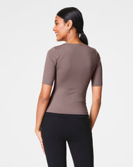 SPANXsmooth™ Jersey V-Neck Tee | Smoke