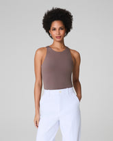 SPANXsmooth™ Jersey High Neck Tank | Smoke