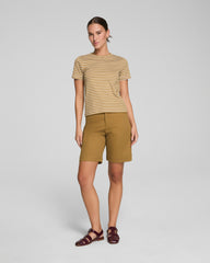 SPANX® Cotton Crewneck Tee | Flax Powder Stripe