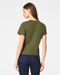 SPANX® Cotton Crewneck Tee | Dark Pine