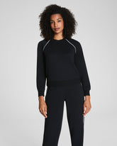 SPANX AirEssentials® Pique Long Sleeve Crewneck Top | Very Black