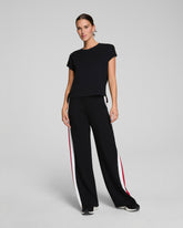 SPANX AirEssentials® Colorblock Wide Leg Track Pant | Very Black/Powder/Spanx Red