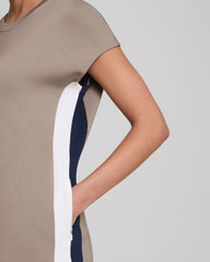 SPANX AirEssentials® Colorblock Mini T-Shirt Dress | Ashwood/Powder/Timeless Navy