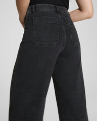 SPANXshape™ Authentic 360 Cropped Wide Leg Jeans with Patch Pockets | Carbon