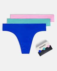 SPANXsmooth™ Fit-To-You Thong 3-Pack Box | Delphinium/Juniper/Petunia