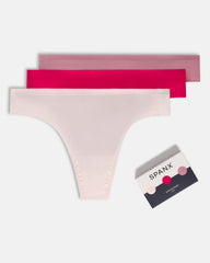 SPANXsmooth™ Fit-To-You Thong 3-Pack Box | Pink Blossom/Fuchsia/Rosa