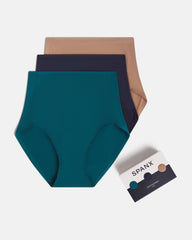 SPANXsmooth™ Fit-To-You Brief 3-Pack Box | Emerald Bay/Timeless Navy/Cafe Au Lait
