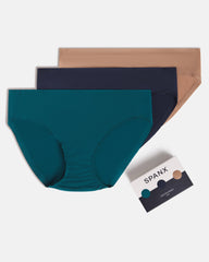 SPANXsmooth™ Fit-To-You Bikini 3-Pack Box | Emerald Bay/Timeless Navy/Cafe Au Lait
