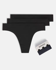 SPANXsmooth™ Fit-To-You Supima® Cotton Thong 3-Pack | Very Black