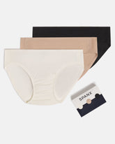 SPANXsmooth™ Fit-To-You Supima® Cotton Bikini 3-Pack | Powder/Toasted Oatmeal/Very Black