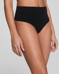 SPANXshape™ ExtraOrdinary Supima® Cotton Thong | Very Black