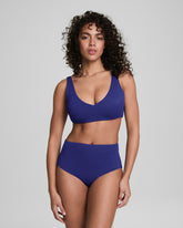 SPANXshape™ Swim Pique Plunge Bikini Top | Deep Azure