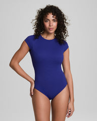 SPANXshape™ Swim Pique High Neck Short Sleeve One-Piece