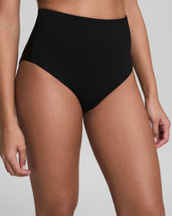 SPANXshape™ Swim Pique Ultra Hi-Rise Cheeky Bottom | Very Black