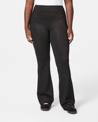 SPANX AirEssentials® Slim Flare Pant with Shimmer | Very Black / Silver Shimmer