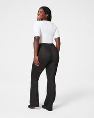SPANX AirEssentials® Slim Flare Pant with Shimmer | Very Black / Silver Shimmer