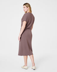 SPANX AirEssentials® Midi Wrap Dress | Smoke