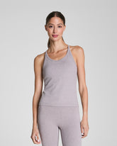 SPANXsupersmooth™ SoftStretch Rib V-Neck Shelf Tank | Coastal Fog / Light Coastal Fog