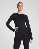 SPANXshape™ Get Moving Long Sleeve Top with SecretSweat Tech | Eclipse