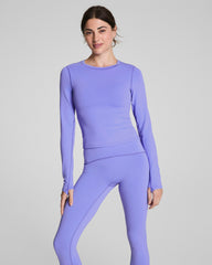 SPANXshape™ Get Moving Long Sleeve Top with SecretSweat Tech | Light Amethyst