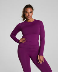 SPANXshape™ Get Moving Long Sleeve Top with SecretSweat Tech | Light Snapdragon