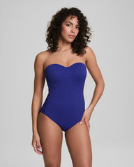 SPANXshape™ Swim Convertible Pique Bandeau One-Piece | Deep Azure