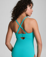SPANXshape™ Swim Convertible Pique Bandeau One-Piece | Juniper