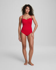 SPANXshape™ Swim Convertible Pique Bandeau One-Piece | Spanx Red