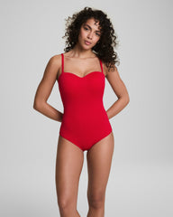 SPANXshape™ Swim Convertible Pique Bandeau One-Piece | Spanx Red