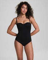SPANXshape™ Swim Convertible Pique Bandeau One-Piece | Very Black