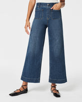 SPANXshape™ Original EveryWear Cropped Wide Leg Jeans with Patch Pockets | Shaded Blue