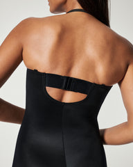SPANXshape™ Suit Your Fancy Strapless Cupped Mid-Thigh Bodysuit | Very Black