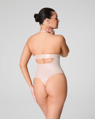 SPANXshape™ Suit Your Fancy Plunge Low-Back Thong Bodysuit | Champagne Beige