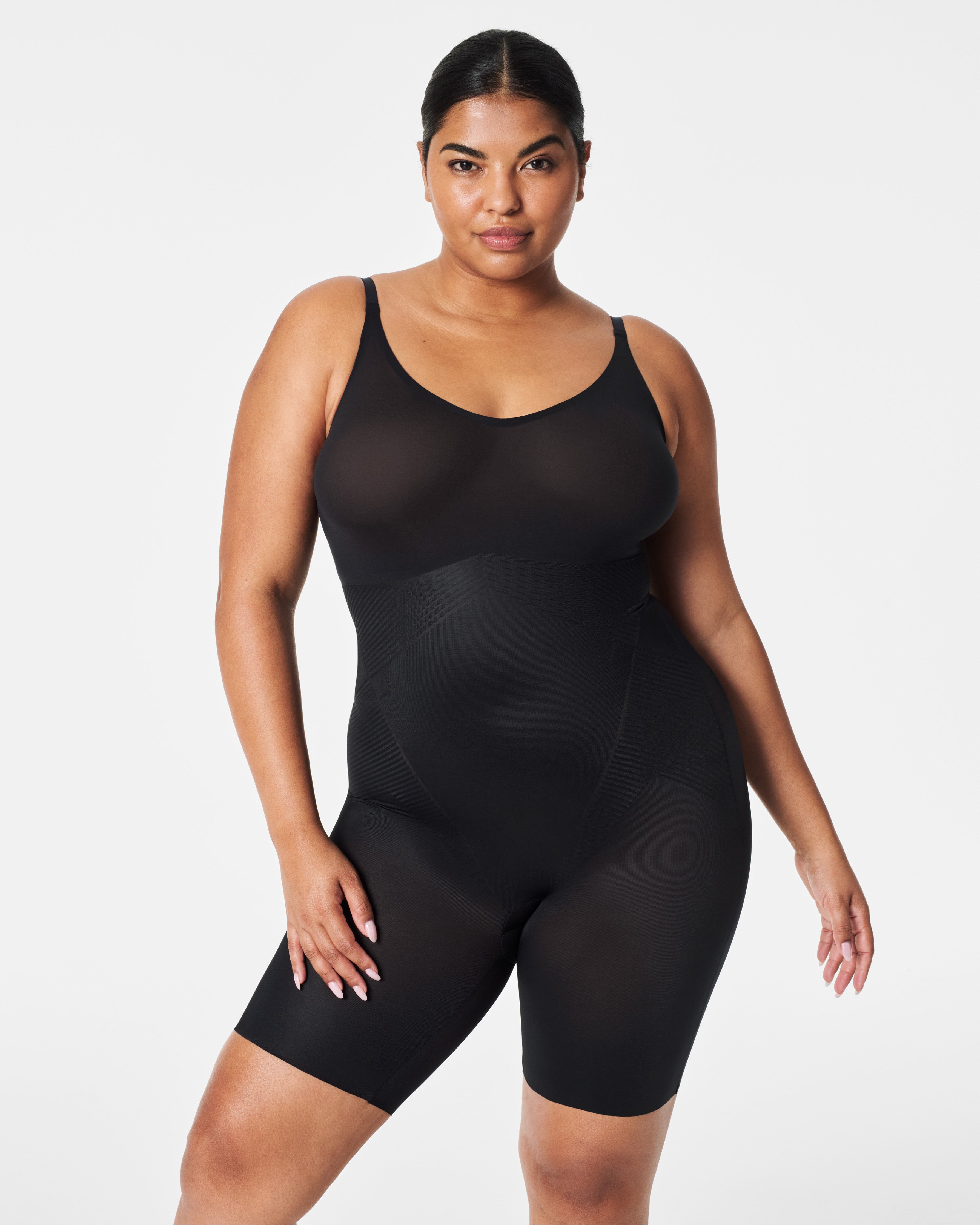 SPANXshape™ Invisible Mid-Thigh Bodysuit | Very Black