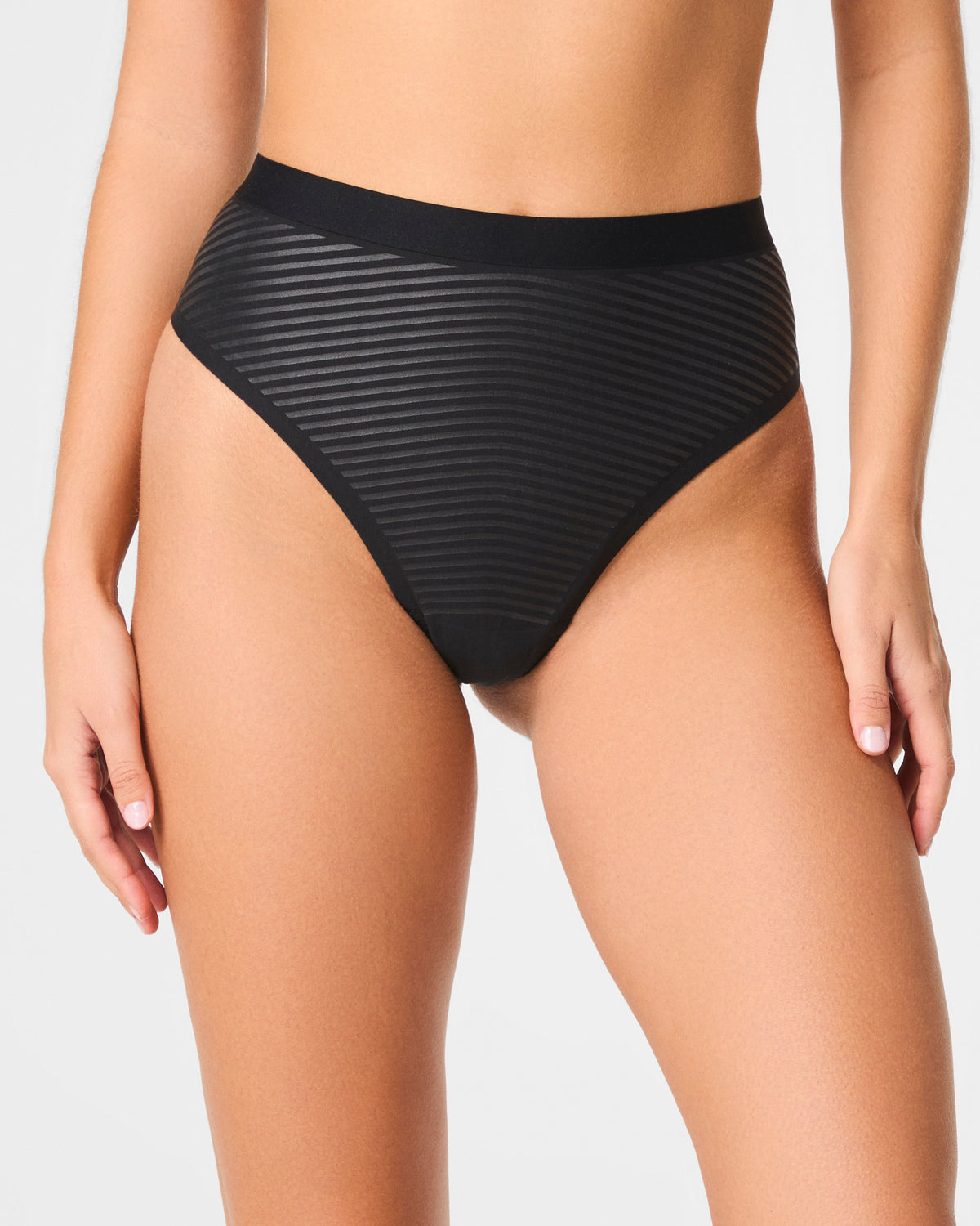 SPANXshape™ Invisible Supima® Cotton Thong | Very Black