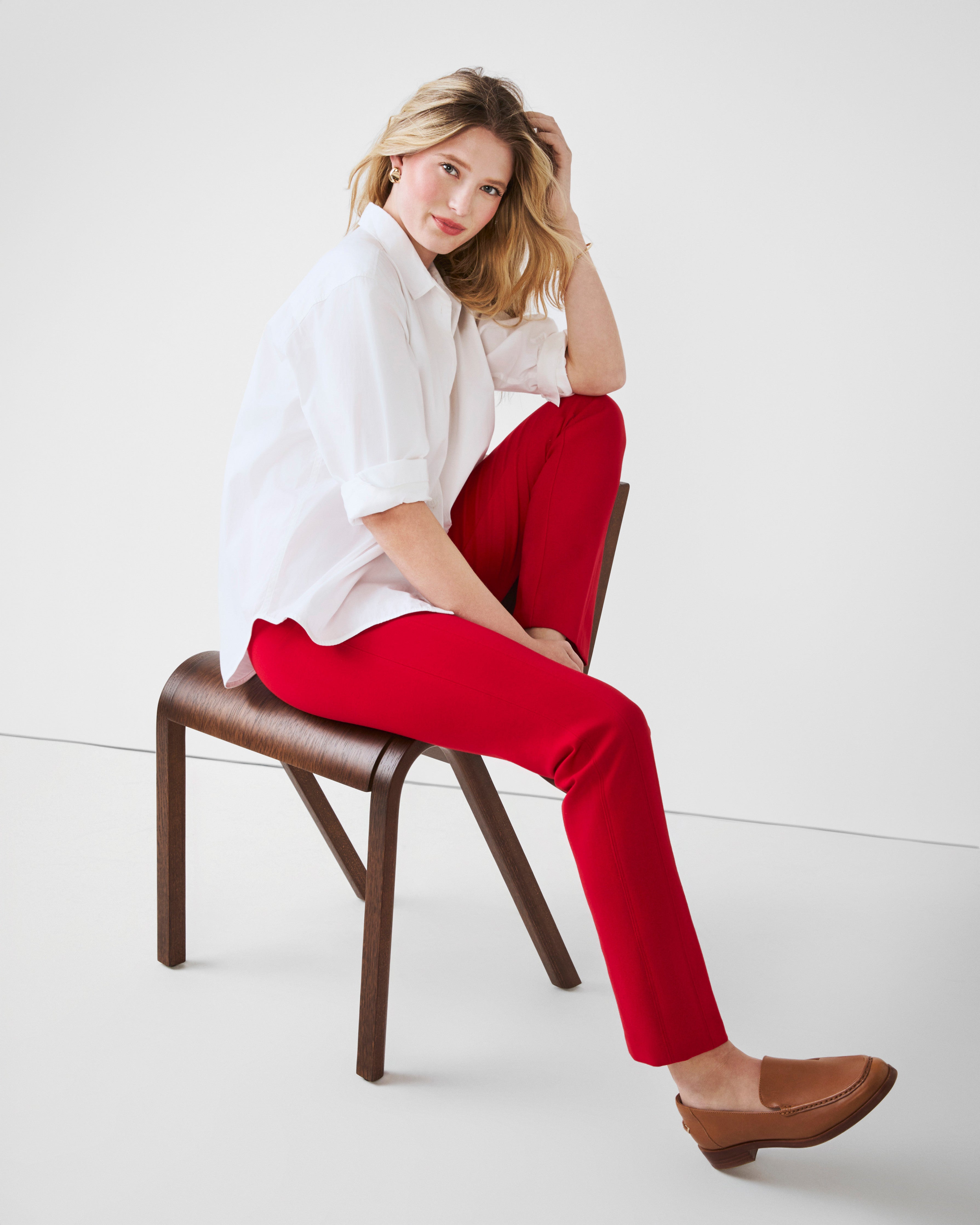 SPANXsupersmooth™ PerfectFit Ponte Slim Straight Pant | Spanx True Red