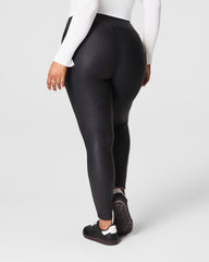SPANXshape™ Faux Leather Fleece Lined Leggings | Black