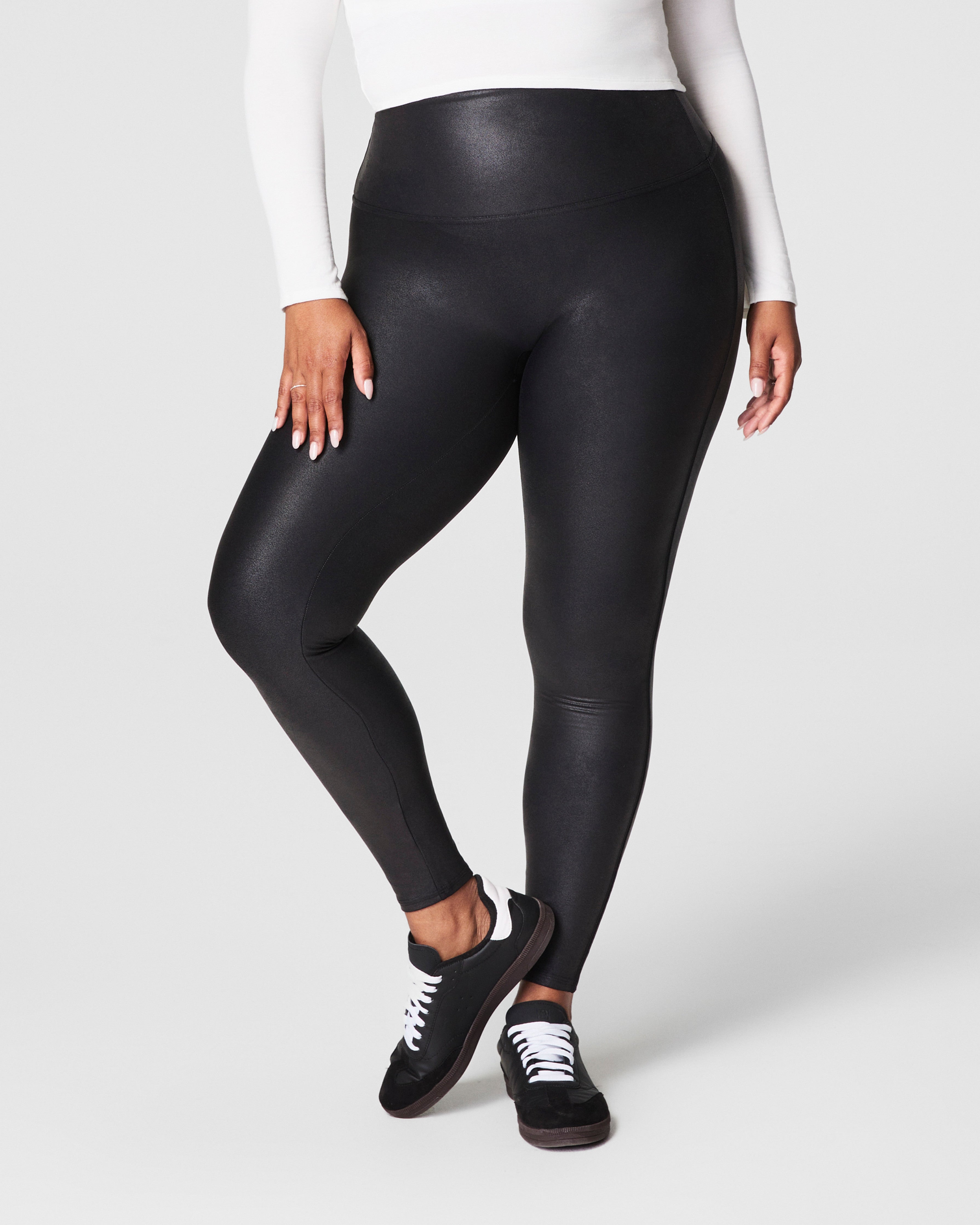 SPANXshape™ Faux Leather Fleece Lined Leggings | Black