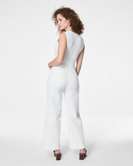 SPANXshape™ Original EveryWear Cropped Wide Leg Jeans with Patch Pockets | White