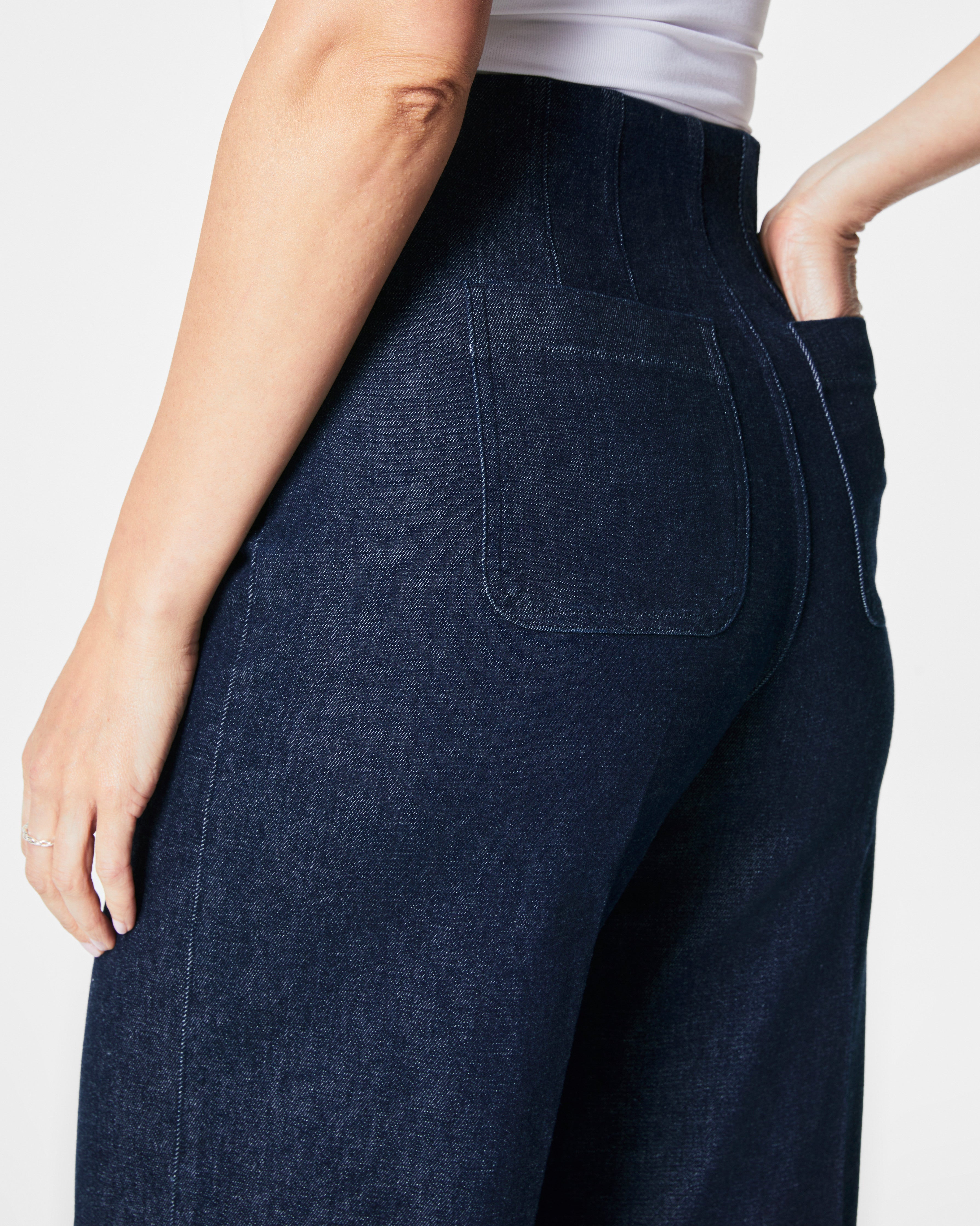 SPANXshape™ Original EveryWear Zero Waistband Cropped Wide Leg Jeans | Raw Indigo